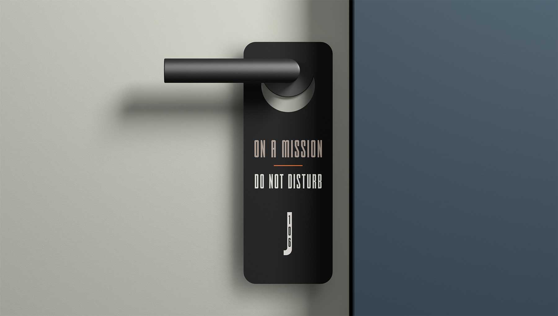 Do Not Disturb door hanger for the 106 Jefferson