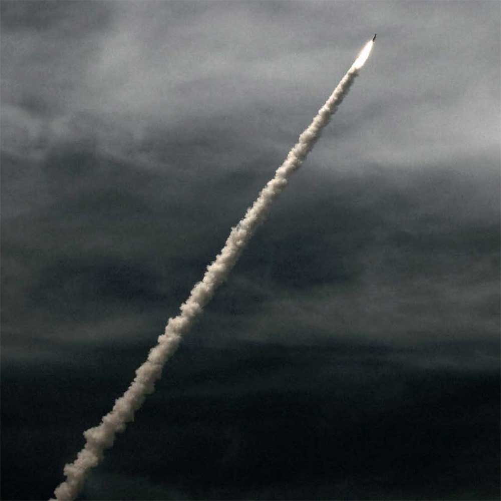 image of a rocket launching into space