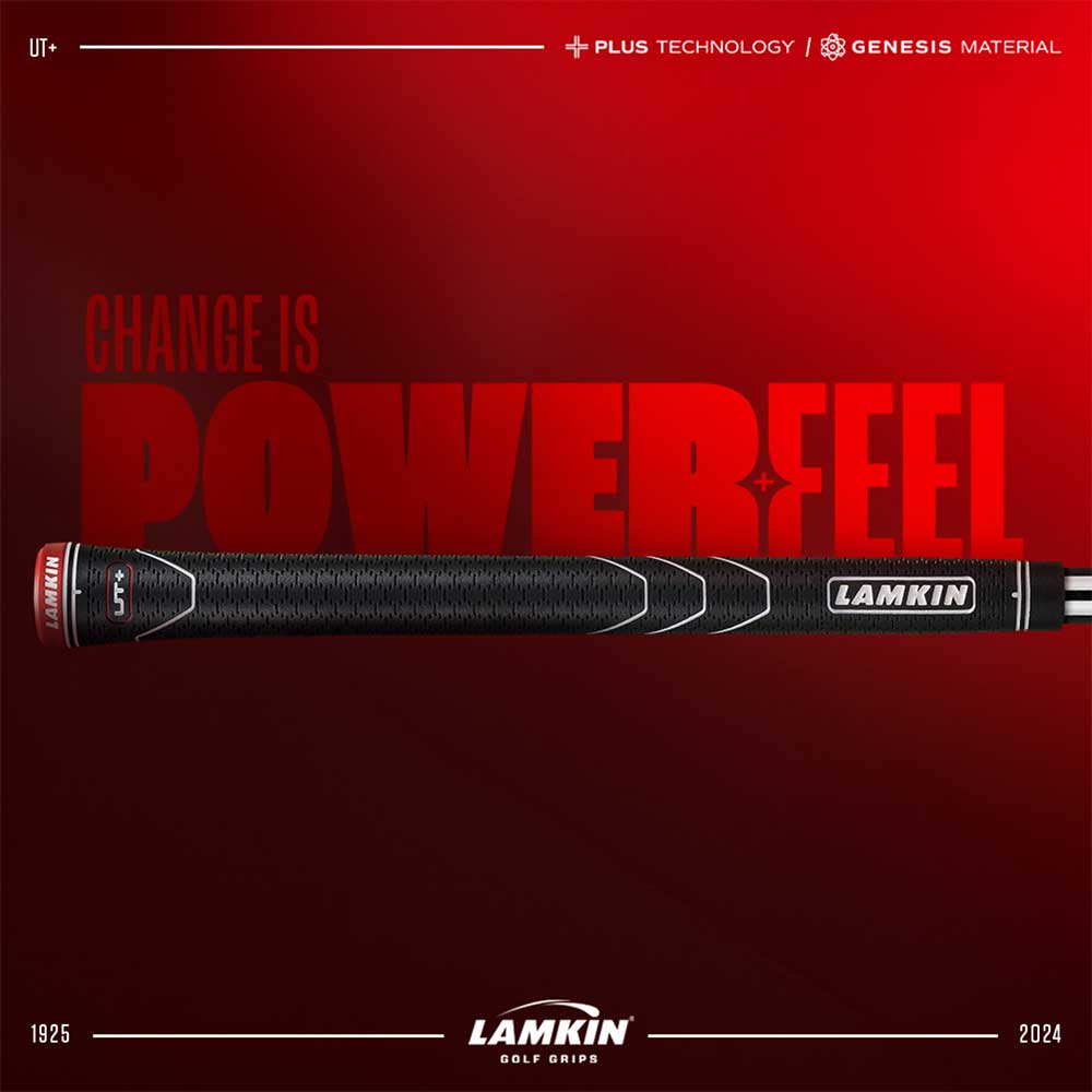 Lamkin Golf Grip ad with headline that reads Change is Power Plus Feel