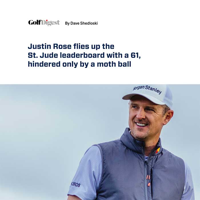 screenshot of a Golf Digest article featuring Justin Rose 