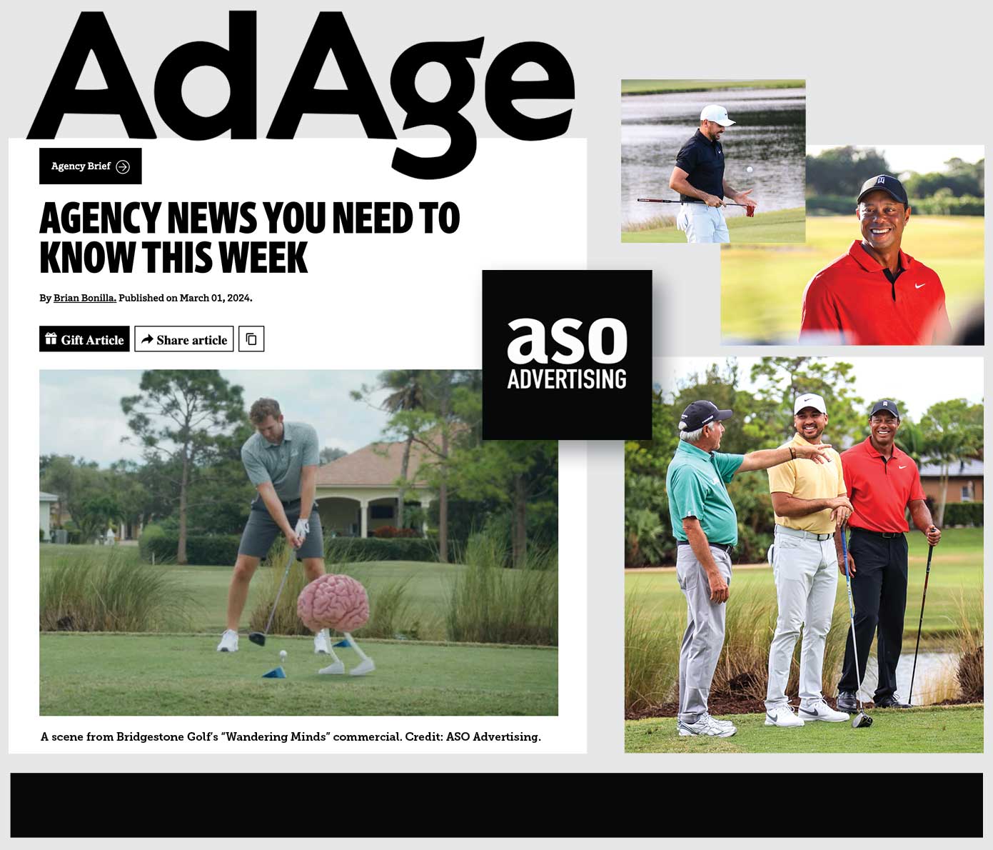 Bridgestone Golf featured in Ad Age