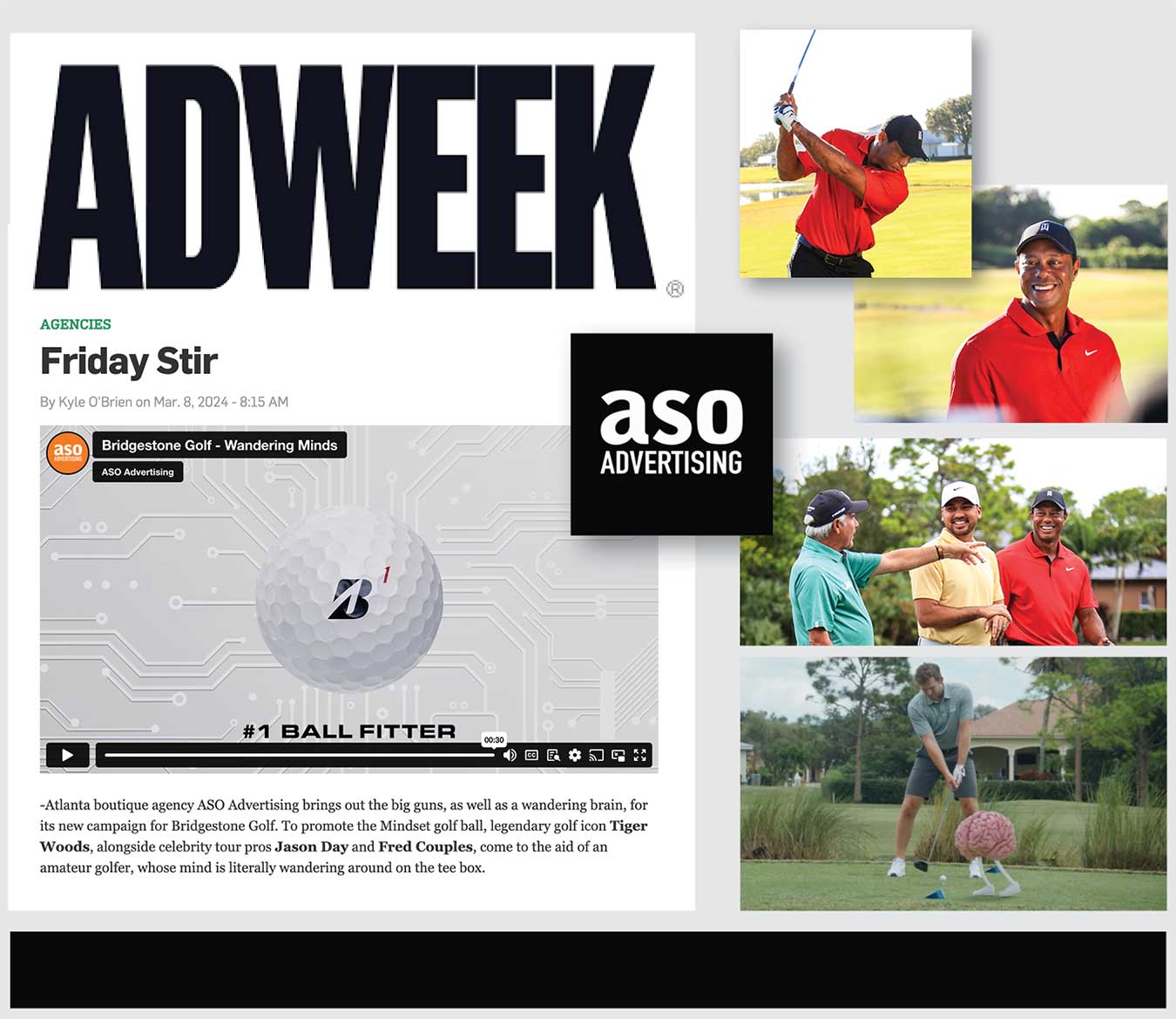 Bridgestone Golf featured in AdWeek