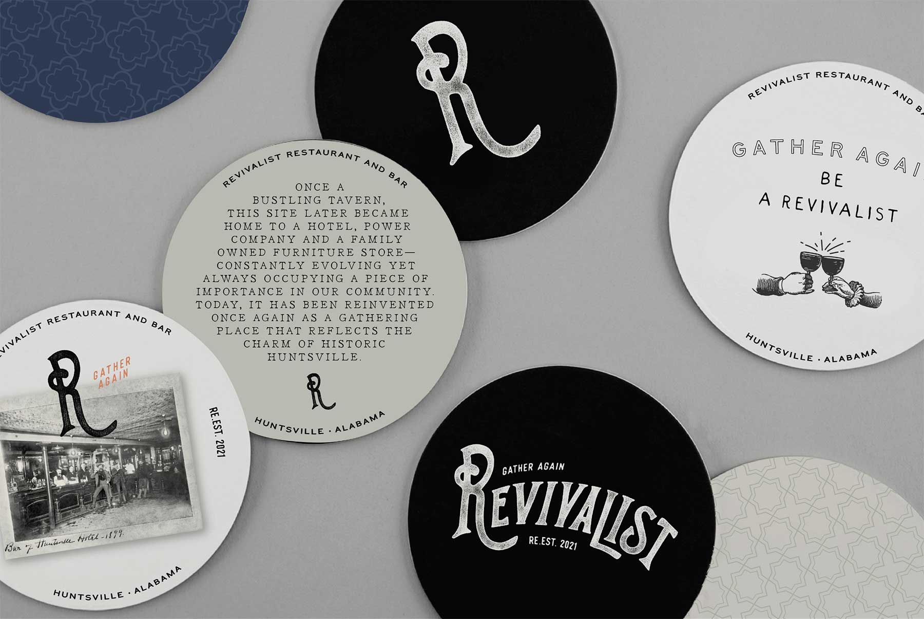 Revivalist bar coasters